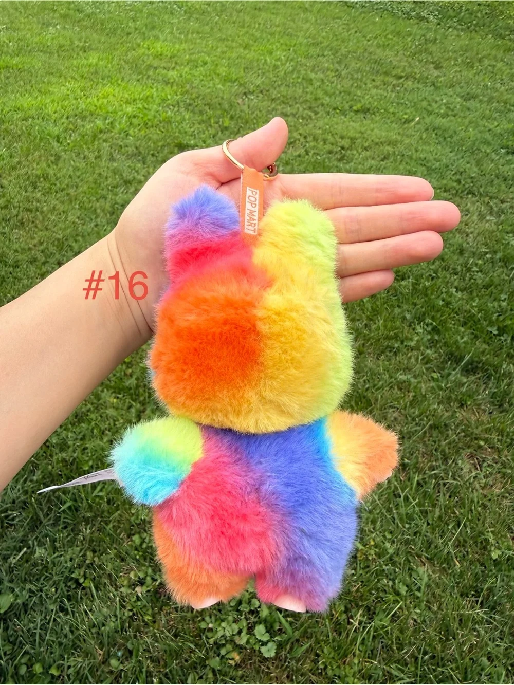 Rainbow Labubu Monster Plush Keychain-Multicolor Cute Character Backpack Charm